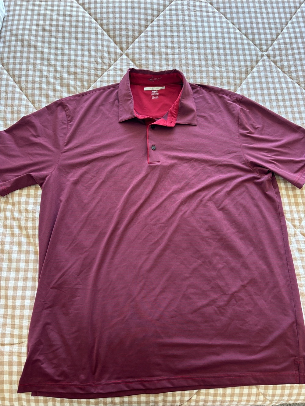 Greg Norman Collection Men's Burgundy Short-Sleeve Polo